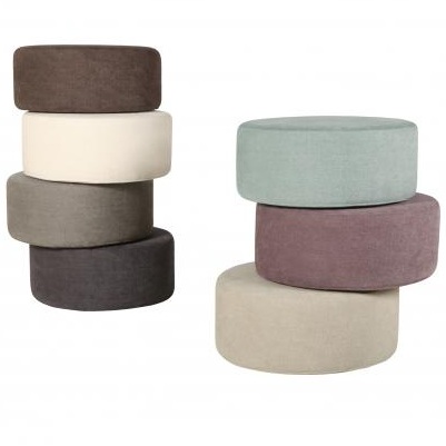 Sits Circle Footstool Upholstered in Fabric