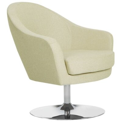 Sits Shell Armchair Upholstered in Fabric, Leather, Swivelling Base