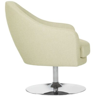 Sits Shell Armchair Upholstered in Fabric, Leather, Swivelling Base