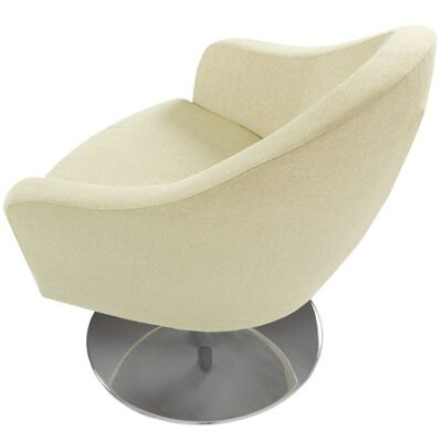 Sits Shell Armchair Upholstered in Fabric, Leather, Swivelling Base