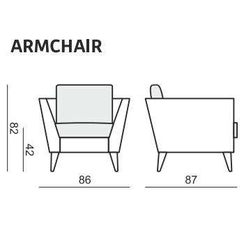 Sits Mynta Armchair Upholstered in Fabric, Leather