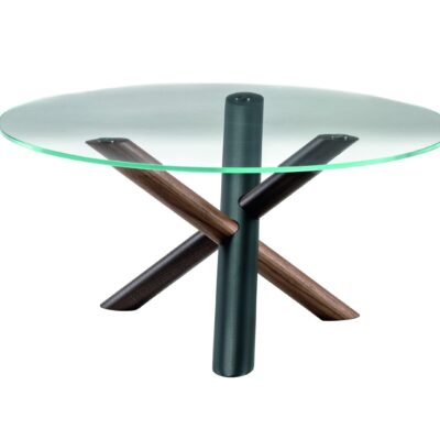 W Circular Coffee Table - Glass Top By Bross-0