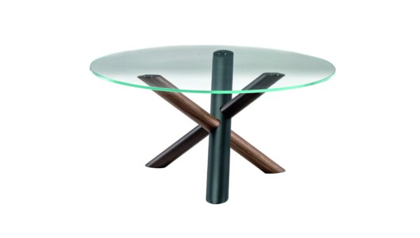 W Circular Coffee Table - Glass Top By Bross-0