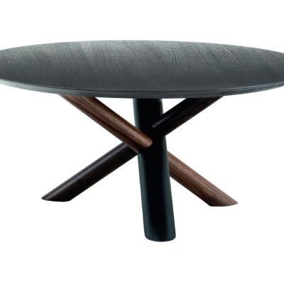 W Circular Coffee Table - Wood Top By Bross-0