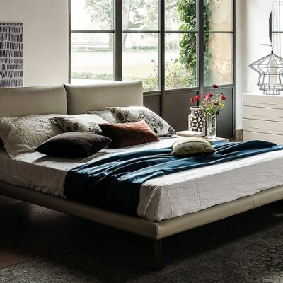 Cattelan Italia Adam Bed, Fabric, Leather Upholstery-68852