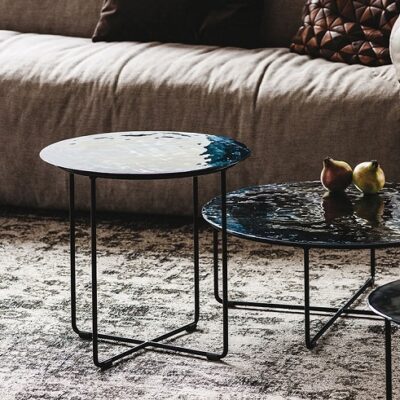 Cattelan Italia Vinyl Coffee/Side Table, Glass, Steel-70200