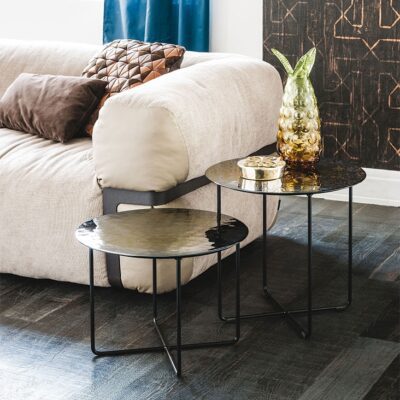 Cattelan Italia Vinyl Coffee/Side Table, Glass, Steel-70199