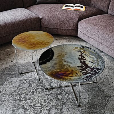 Cattelan Italia Vinyl Coffee/Side Table, Glass, Steel-70201