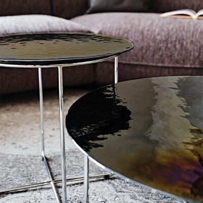 Cattelan Italia Vinyl Coffee/Side Table, Glass, Steel-70202