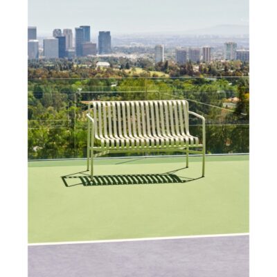 Hay Palissade Outdoor Dining Bench with Arms