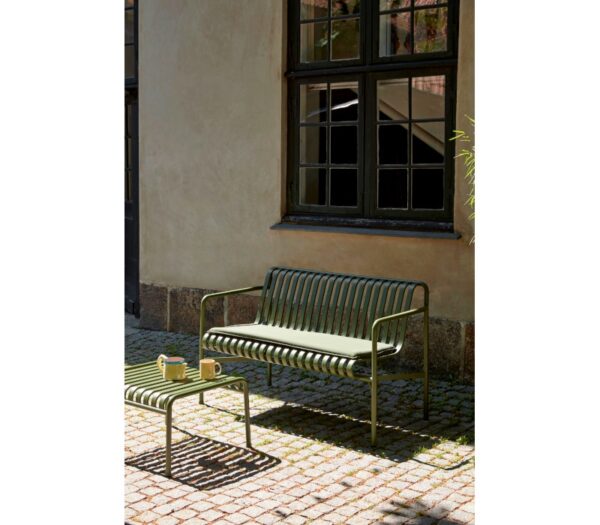 Hay Palissade Outdoor Dining Bench with Arms