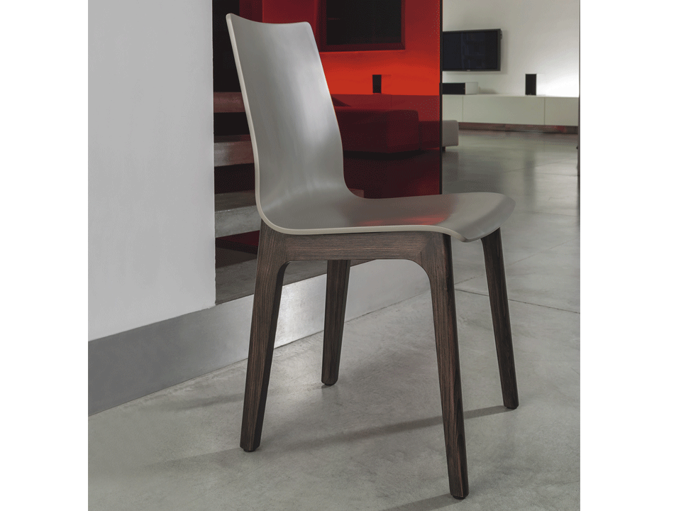 Alfa Wooden Frame with Cushion Chair by Bontempi Casa