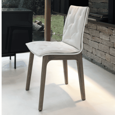 Alfa Wooden Frame with Cushion Chair by Bontempi Casa