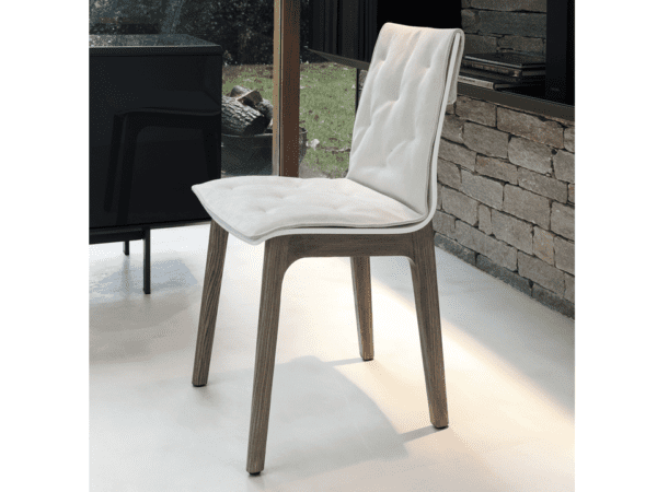 Alfa Wooden Frame with Cushion Chair by Bontempi Casa