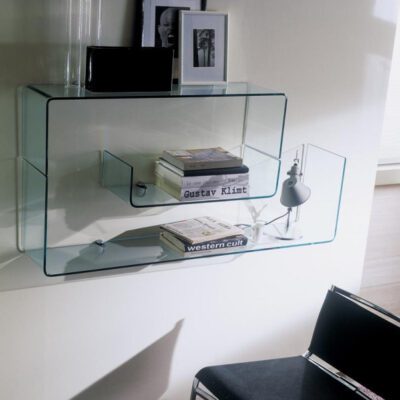 Osaka Glass Shelf e Shaped 120x25x68 by Bontempi Casa-0