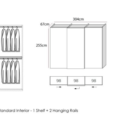 Liscia Sliding Door Wardrobe by Gruppo Tomasella