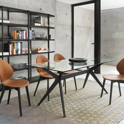 Basil WoodLeather Chair By Calligaris at Urbansuite