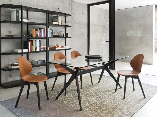 Basil WoodLeather Chair By Calligaris at Urbansuite