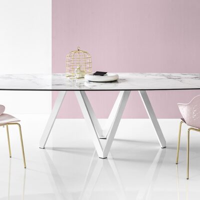 Cartesio Ceramic Barrel Table by Calligaris