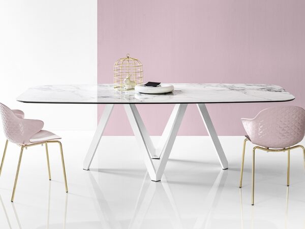 Cartesio Ceramic Barrel Table by Calligaris