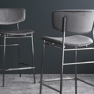 Fifties Velvet Stool by Calligaris