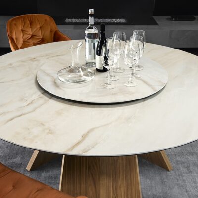 Icaro Ceramic Round Dining Table by Calligaris