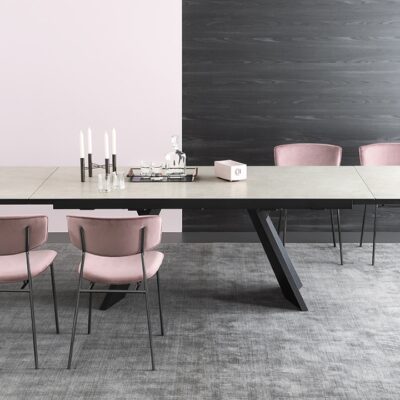 Icaro Ceramic Marble Extending Table by Calligaris