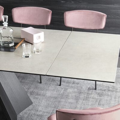 Icaro Ceramic Marble Extending Table by Calligaris