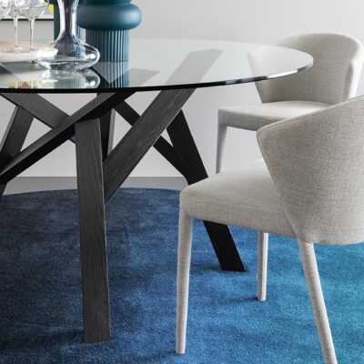 Jungle Glass Round Dining Table by Calligaris