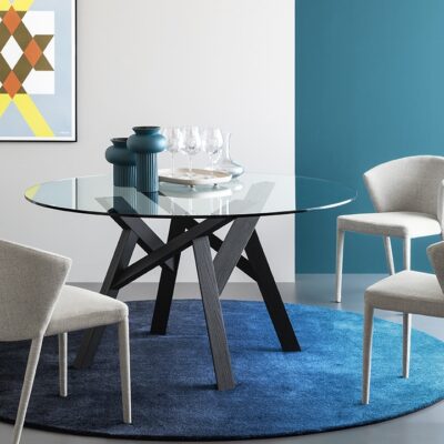 Jungle Glass Round Dining Table by Calligaris