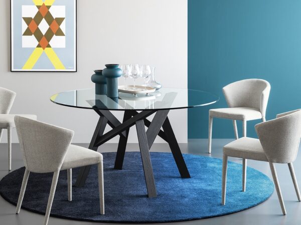 Jungle Glass Round Dining Table by Calligaris