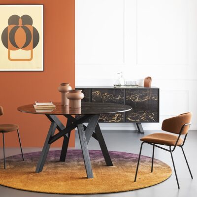 Jungle Ceramic Round Dining Table by Calligaris