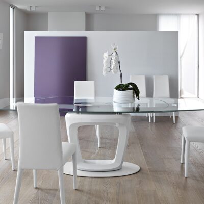 Orbital Glass Extending Table by Calligaris