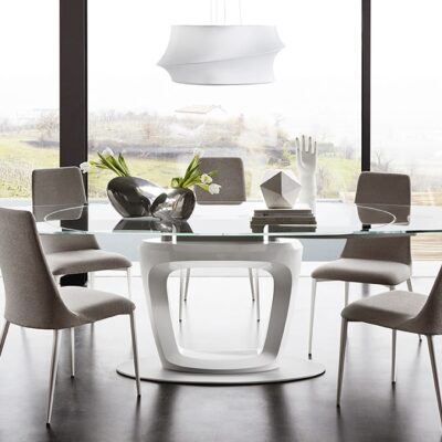 Orbital Glass Extending Table by Calligaris