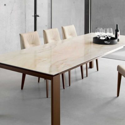 Omnia Ceramic Marble Extending Table by Calligaris-0