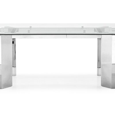 Tower Glass Extending Table by Calligaris