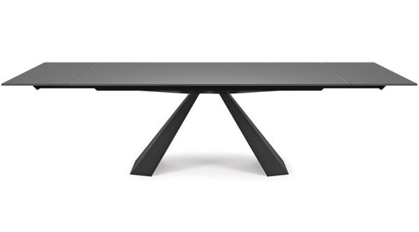 Cattelan Italia Eliot Drive Extendible Table, graphite painted frosted extra clear glass-69607