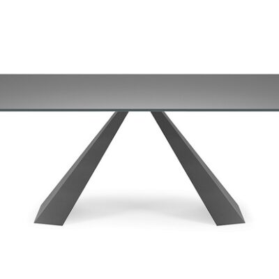 Cattelan Italia Eliot Fixed Dining Table, Graphite painted frosted glass, marble-69629