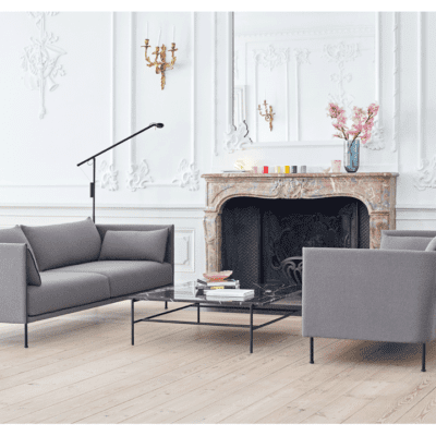 Silhouette 3 Seater Sofa with Wood Legs by Hay