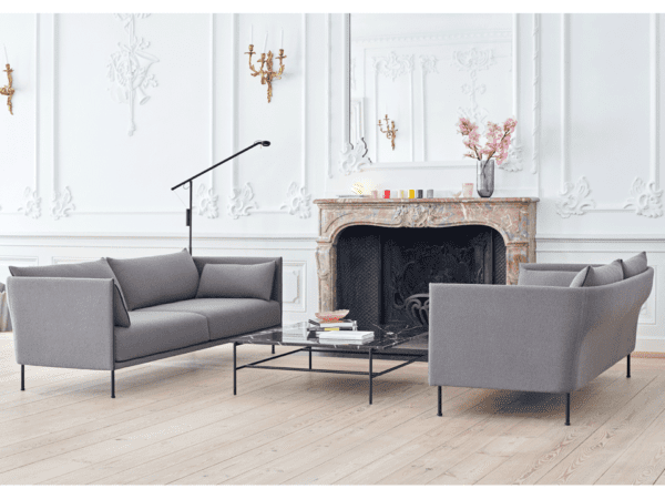 Silhouette 3 Seater Sofa with Wood Legs by Hay