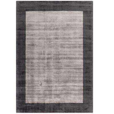 Blade Border Charcoal Silver Rug by Asiatic