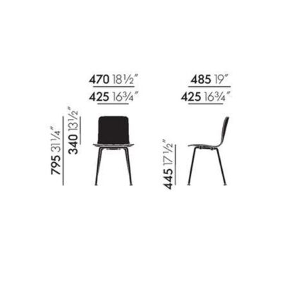 Vitra HAL Ply Tube Stackable Chair-50729