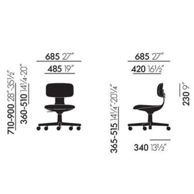 Vitra Rookie Chair, Fabric, Leaather Upholstery-51071