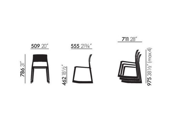 Vitra Tip Ton Stackable Chair, Plastic-51165