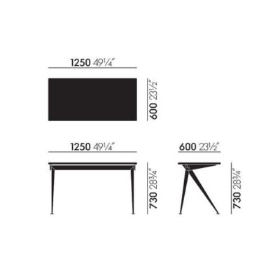 Vitra Compas Direction Table, Solid Wood-52076