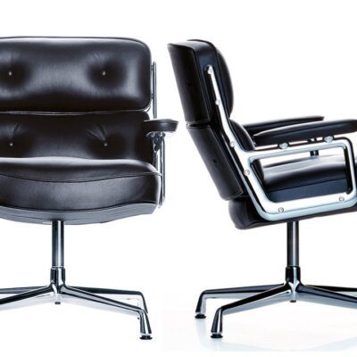 Vitra ES 105 Leather Swivel Lobby Chair-0