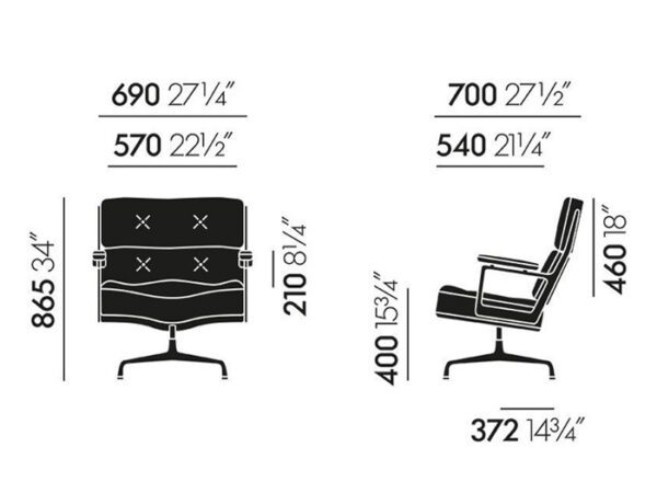 Vitra ES 108 Leather Lobby Chair-51611