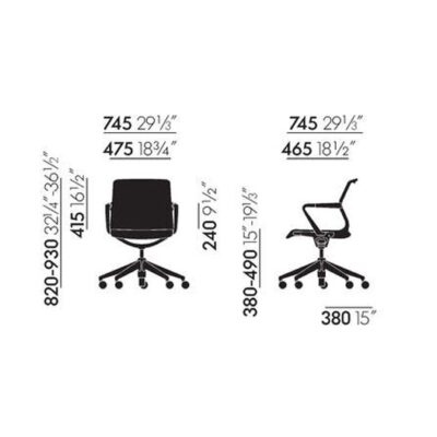 Vitra Unix Five-Star Base Chair, Fabric Upholstery-51571