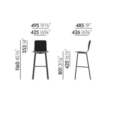 Vitra HAL Ply High Barstool-51525