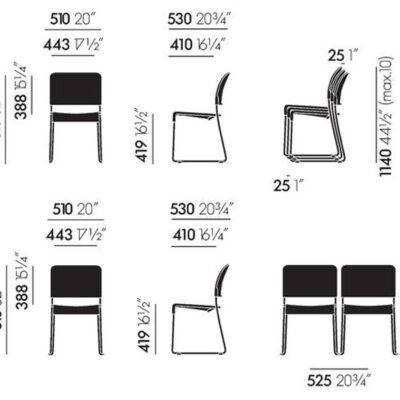 Vitra SIM Stackable Chair, Plastic and Steel-51373